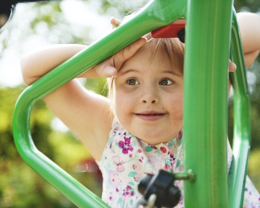 Smiling child on playground