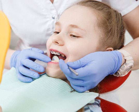 Girl at the dentist