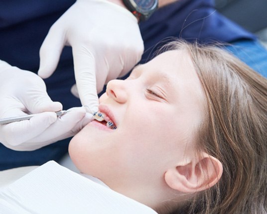 Girl wearing braces