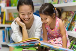 a parent reading to their child